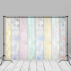 Lofaris Colorful Candy Wood Vertical Stripe Photo Backdrop