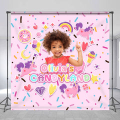 Lofaris Colorful Candyland Custom Birthday Party Backdrop