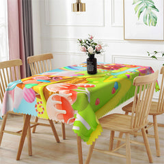 Lofaris Colorful Candyland Dessert Rectangle Tablecloth