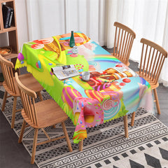 Lofaris Colorful Candyland Dessert Rectangle Tablecloth