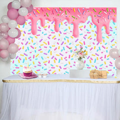 Lofaris Colorful Candyland Pink Cream Backdrop For Birthday