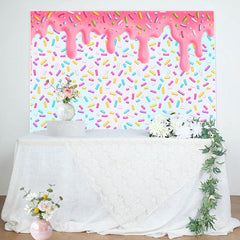 Lofaris Colorful Candyland Pink Cream Backdrop For Birthday