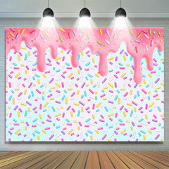 Lofaris Colorful Candyland Pink Cream Backdrop For Birthday