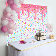 Lofaris Colorful Candyland Pink Cream Backdrop For Birthday