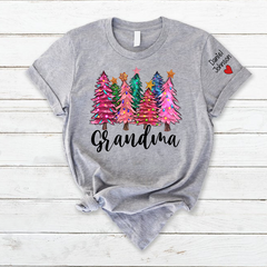 Lofaris Colorful Christmas Trees Love Grandma Kids T - Shirt