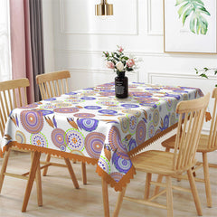 Lofaris Colorful Circular Patterns Rectangle Tablecloth