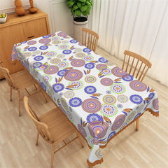 Lofaris Colorful Circular Patterns Rectangle Tablecloth