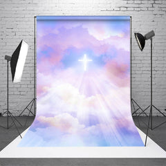 Lofaris Colorful Clouds Bright Holy Cross Baptism Backdrop