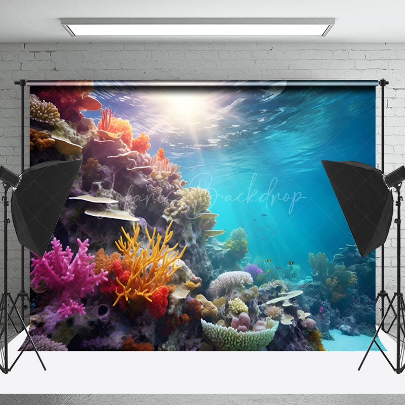 Lofaris Colorful Coral Beam Natural Undersea Photo Backdrop