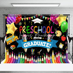 Lofaris Colorful Crayon Balloon Preschool Graduation Backdrop