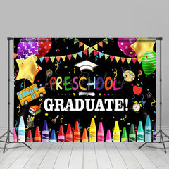 Lofaris Colorful Crayon Balloon Tassel Graduation Backdrop