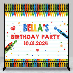 Lofaris Colorful Crayons Notebook Custom Birthday Backdrop