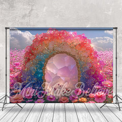 Lofaris Colorful Crystal Flowers Spring Wonderland Backdrop