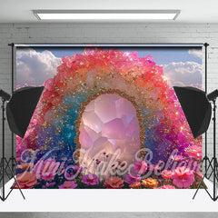 Lofaris Colorful Crystal Flowers Spring Wonderland Backdrop