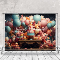 Lofaris Colorful Cup Cake Balloon Floral Backdrop For Photo