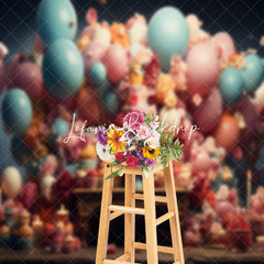Lofaris Colorful Cup Cake Balloon Floral Backdrop For Photo