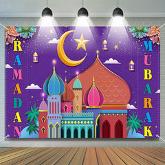 Lofaris Colorful Dome Palace Flower Night Ramadan Backdrop