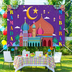 Lofaris Colorful Dome Palace Flower Night Ramadan Backdrop