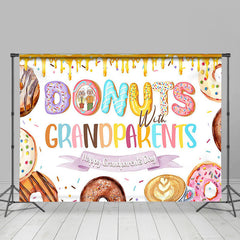 Lofaris Colorful Donut Cream Happy Grandparents Day Backdrop