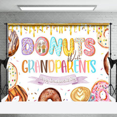 Lofaris Colorful Donut Cream Happy Grandparents Day Backdrop