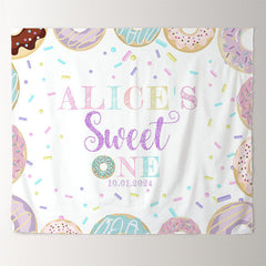 Lofaris Colorful Donuts Candy Custom Sweet One Birthday Backdrop