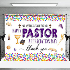 Lofaris Colorful Dot Happy Pastor Appreciation Day Backdrop