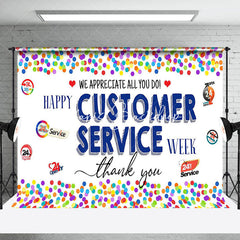 Lofaris Colorful Dot Thank You Customer Sevice Week Backdrop