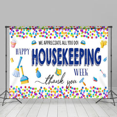 Lofaris Colorful Dots Thank You Housekeeping Week Backdrop