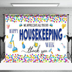 Lofaris Colorful Dots Thank You Housekeeping Week Backdrop