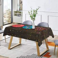 Lofaris Colorful Doughnut Wood Dining Room Square Tablecloth