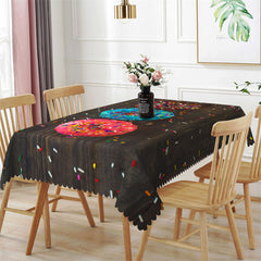 Lofaris Colorful Doughnut Wood Dining Room Square Tablecloth