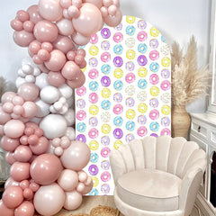 Lofaris Colorful Dounts Happy Birthday Party Arch Backdrop