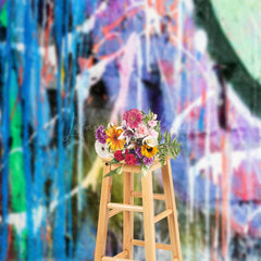 Lofaris Colorful Dripping Graffiti Wall Photography Backdrop