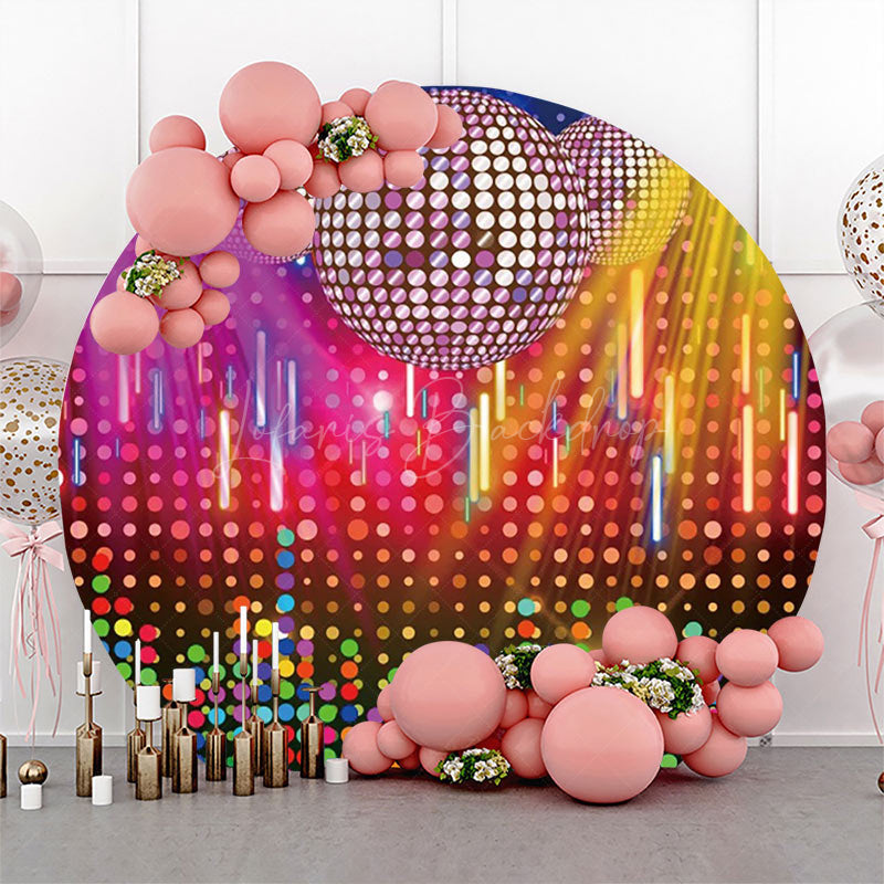 Lofaris Colorful Dynamic Disco Round Dance Party Backdrop