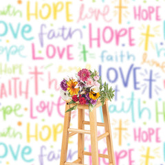 Lofaris Colorful Faith Love Hope Slogans Backdrop For Party