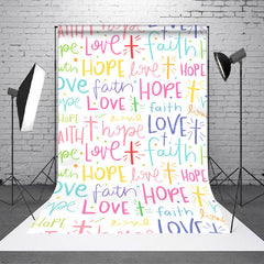 Lofaris Colorful Faith Love Hope Slogans Backdrop For Party