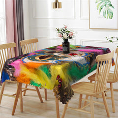 Lofaris Colorful Feathers Mask Party Rectangle Tablecloth