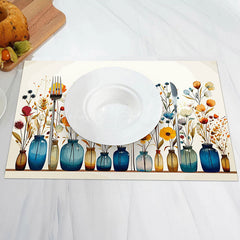 Lofaris Colorful Floral Blue Vase Dining Set Of 4 Placemats