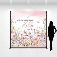 Lofaris Colorful Floral Butterfly Custom Baby Shower Backdrop