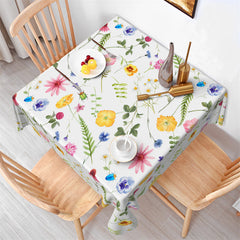 Lofaris Colorful Floral Garden Elegant Square Tablecloth