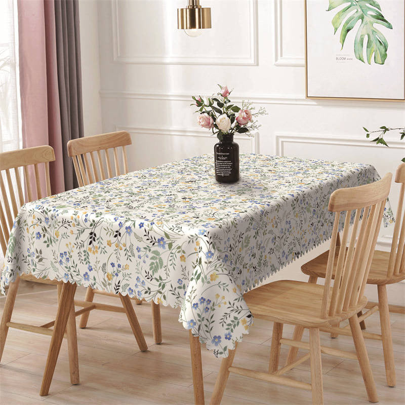 Lofaris Colorful Floral Greenery Spring Rectangle Tablecloth