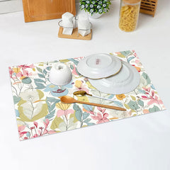 Lofaris Colorful Floral Leaves Spring Set Of 4 Placemats