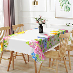 Lofaris Colorful Flower Picnic Pattern Rectangle Tablecloth