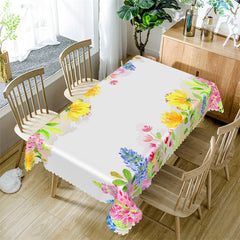 Lofaris Colorful Flower Picnic Pattern Rectangle Tablecloth