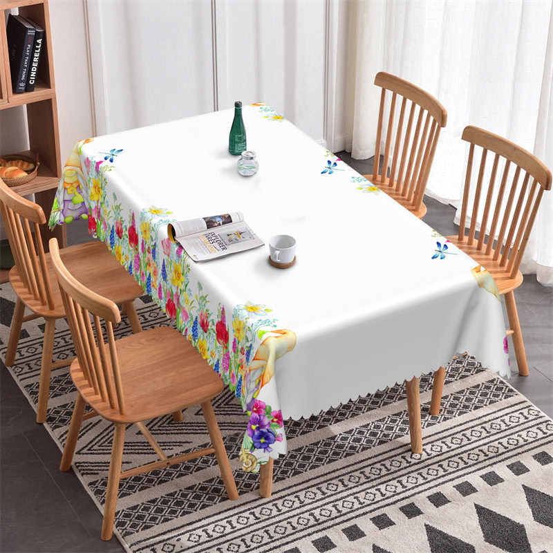 Lofaris Colorful Flowers Butterfly Boho Spring Tablecloth