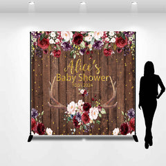 Lofaris Colorful Flowers Plank Custom Baby Shower Backdrop