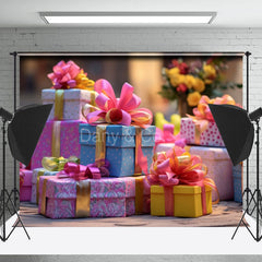 Lofaris Colorful Gifts Birthday Backdrop For Photogeaphy