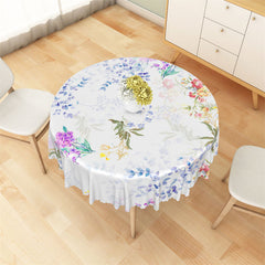 Lofaris Colorful Gradient Greenery Floral Round Tablecloth