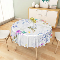 Lofaris Colorful Gradient Greenery Floral Round Tablecloth