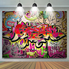 Lofaris Colorful Graffiti Wall Street Art Party Backdrop